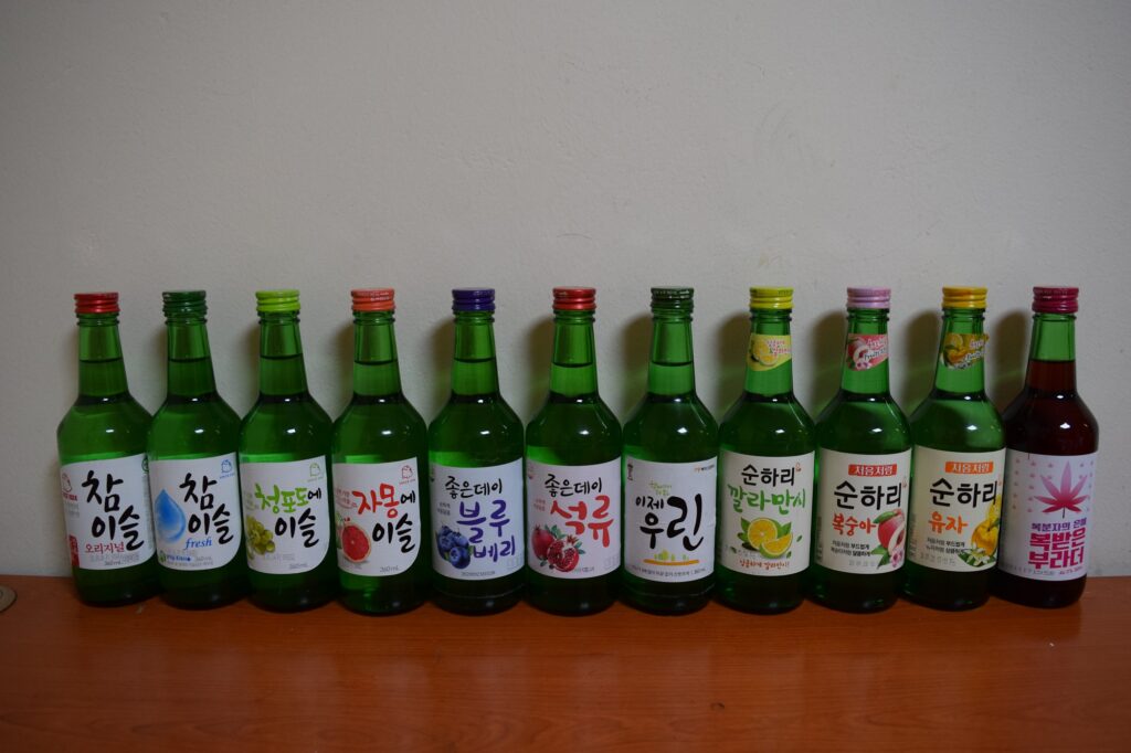 Bottles of soju