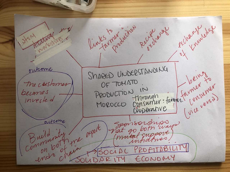 mindmap about tomato production in Morocco