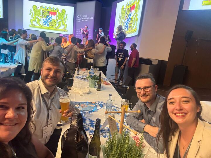 Enjoying the Bavarian evening with a Maß of beer